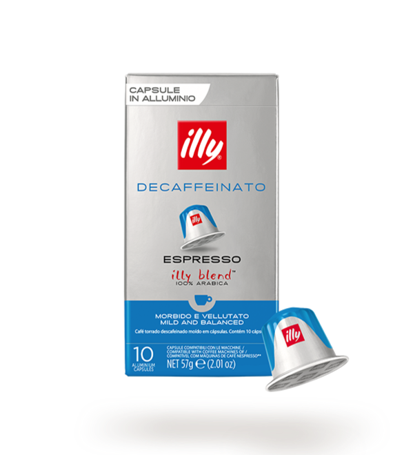 ILLY COFFEE CAPSULES NESPRESSO DECAFFEINATED DEK ESPRESSO X10 57 GR (10 in a box)