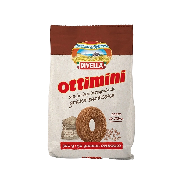 DIVELLA BISCOTTI WHOLEMEAL OTTIMINI GRANO SARACENO 300 GR (18 IN A BOX)