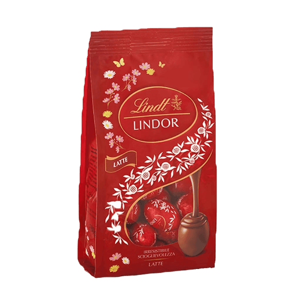 LINDT LINDOR PRALINES OVETTI CHOCOLATE MILK 180 GR (18 in a box)