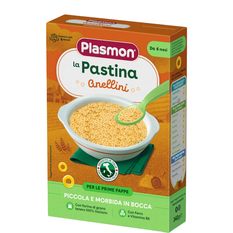 PLASMON PASTINA ANELLINI 6 MONTHS 300 GR (12 in a box)