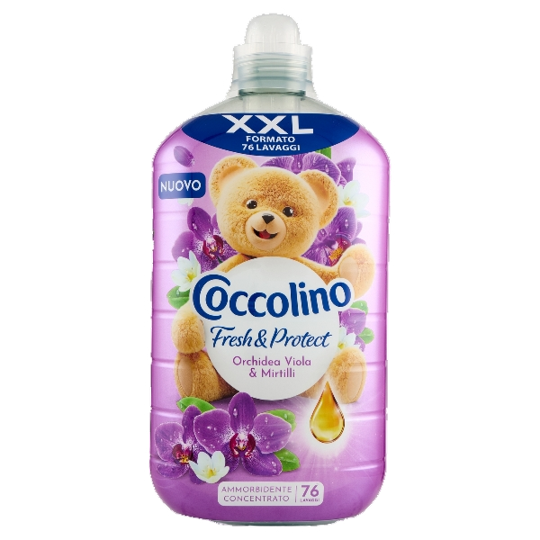 COCCOLINO SOFTENER CONCENTRATED ORCHIDEA VIOLA & MIRTILLI 76 WASHES 1.75 LT (6 in a box)