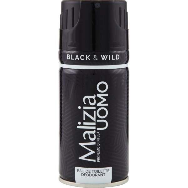 MALIZIA DEO PARFUM MAN BLACK & WILD SPRAY 150 ML (12 in a box)