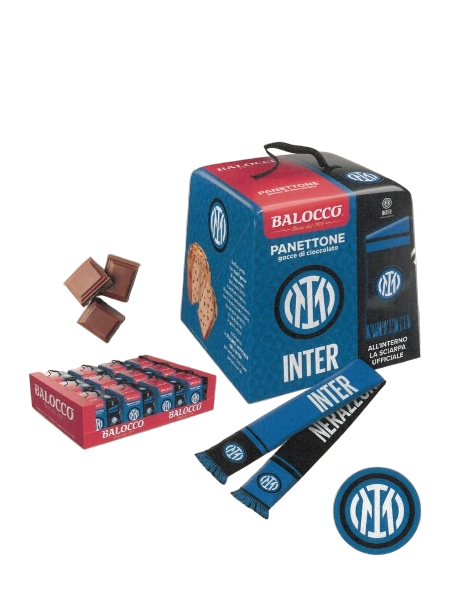 BALOCCO PANETTONE DROPS OF CHOCOLATE INTER 500 GR (12 in a box)