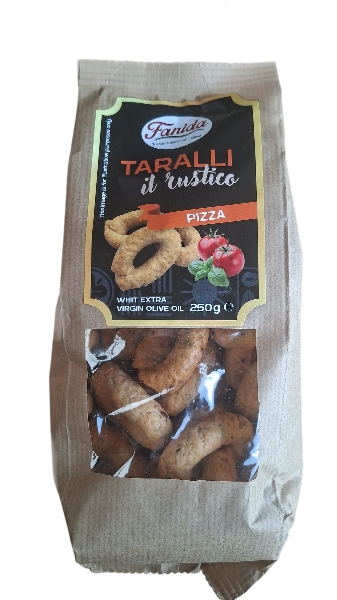 FANIDA TARALLI RUSTICO PIZZA WITH EXTRA VIRGIN OLIVE OIL 250 GR (16 in a box)