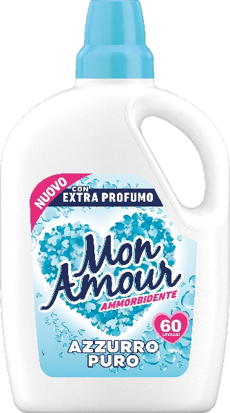 MON AMOUR SOFTENER CONCENTRATED AZZURRO PURO 60 WASHES 3 LT (4 in a box)