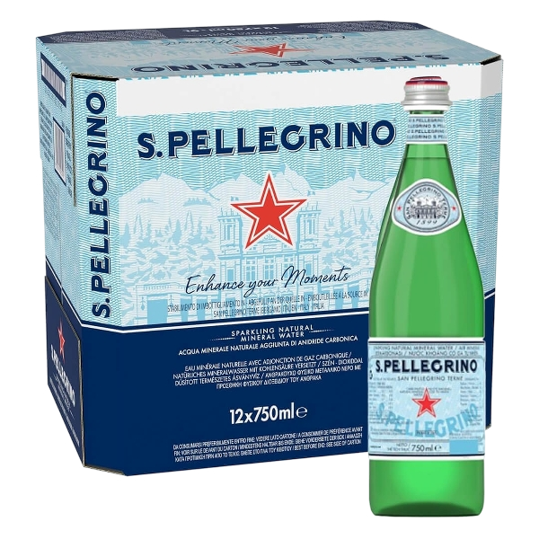 SAN PELLEGRINO CARBONATED WATER GLASS 750 ML (12 in a box)