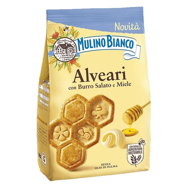 MULINO BIANCO BISCOTTI ALVEARI SALTED BUTTER AND HONEY 300 GR (12 in a box)