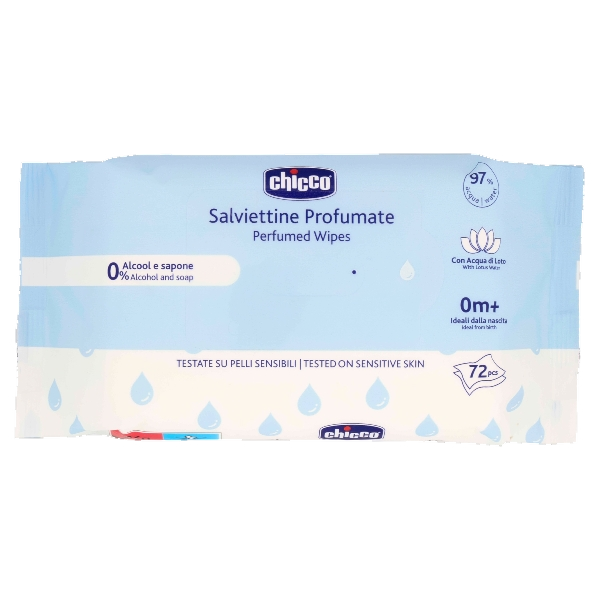 CHICCO PERSONAL CARE WIPES PERFUMED X72 (12 in a box)