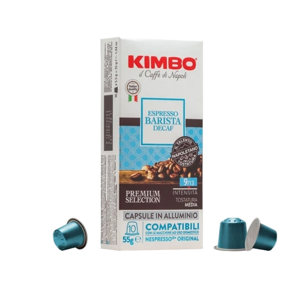 KIMBO COFFEE CAPSULES NESPRESSO DECAFFEINATED DEK ESPRESSO BARISTA X10 55 GR (10 in a box)