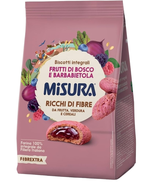 MISURA FIBRE EXTRA BISCOTTI FILLED BERRIES AND BEET 260 GR (8 in a box)