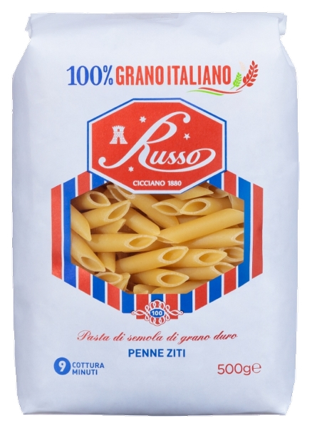 RUSSO PASTA DI SEMOLA PENNE ZITI 500 GR (20 in a box)