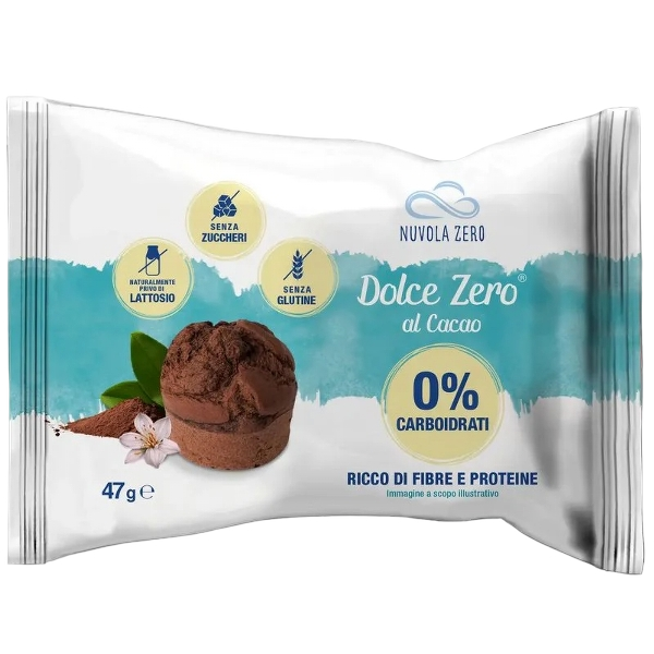 NUVOLA ZERO MUFFIN COCOA 0% CARBS GLUTEN FREE 47 GR (10 in a box)