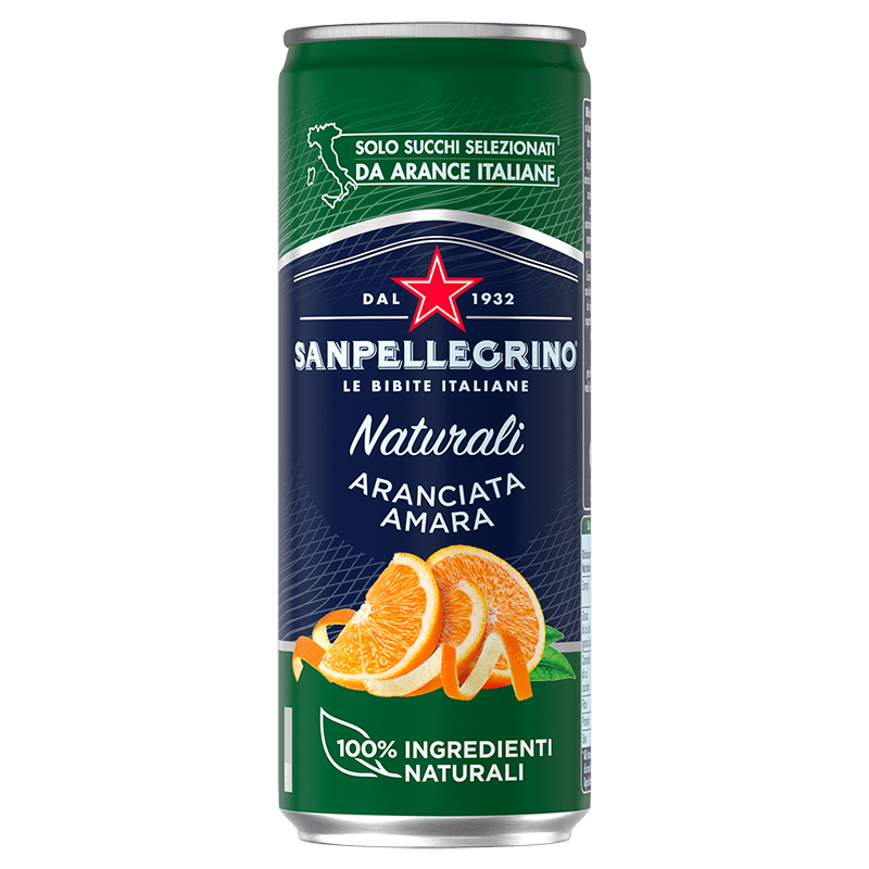 SAN PELLEGRINO ARANCIATA AMARA CANS 330 ML (24 in a box)