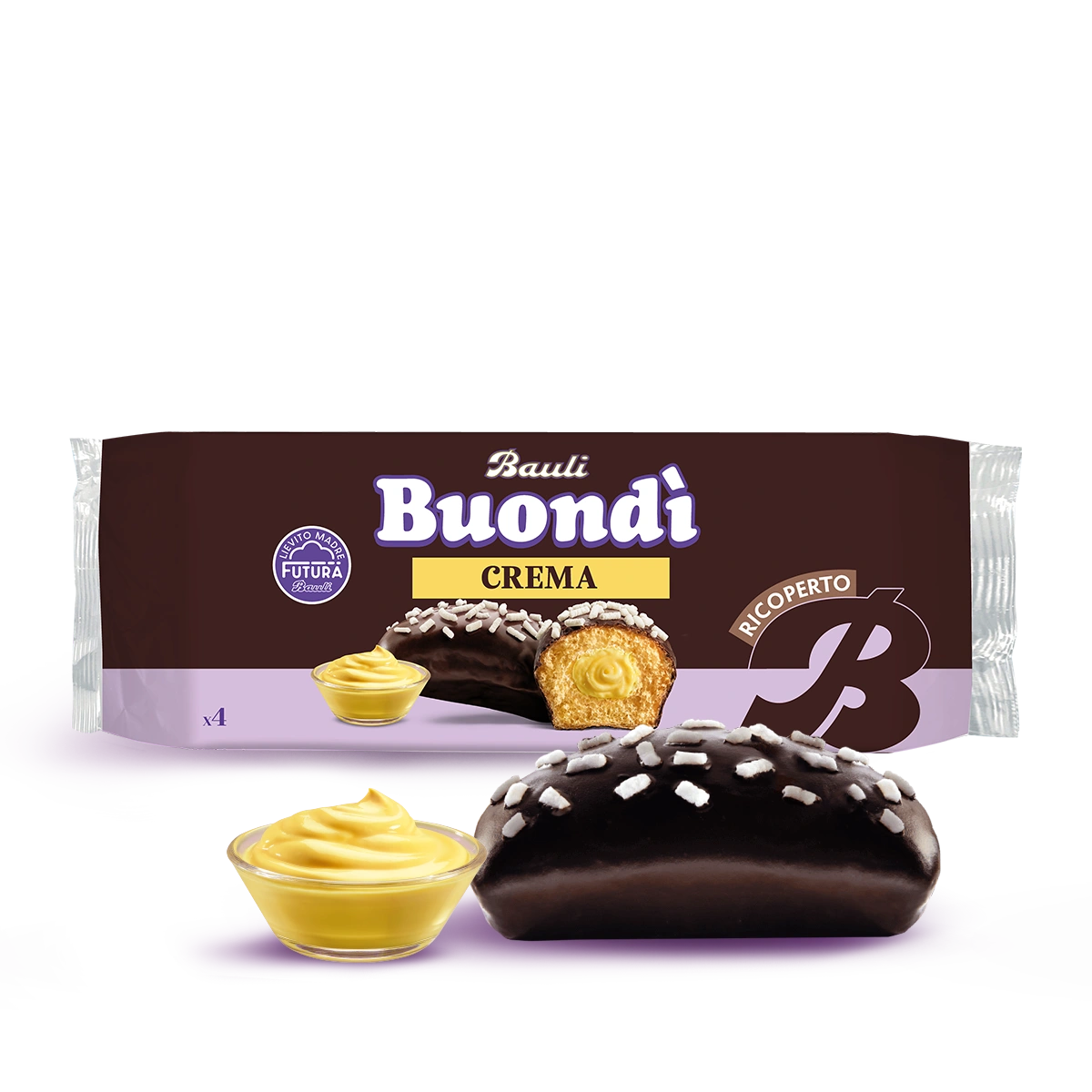BAULI SNACK BUONDI' COVERED CREMA X4 184 GR (9 in a box)