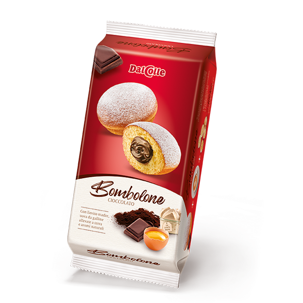 DAL COLLE SNACK BOMBOLONE CHOCOLATE 210 GR (12 in a box)