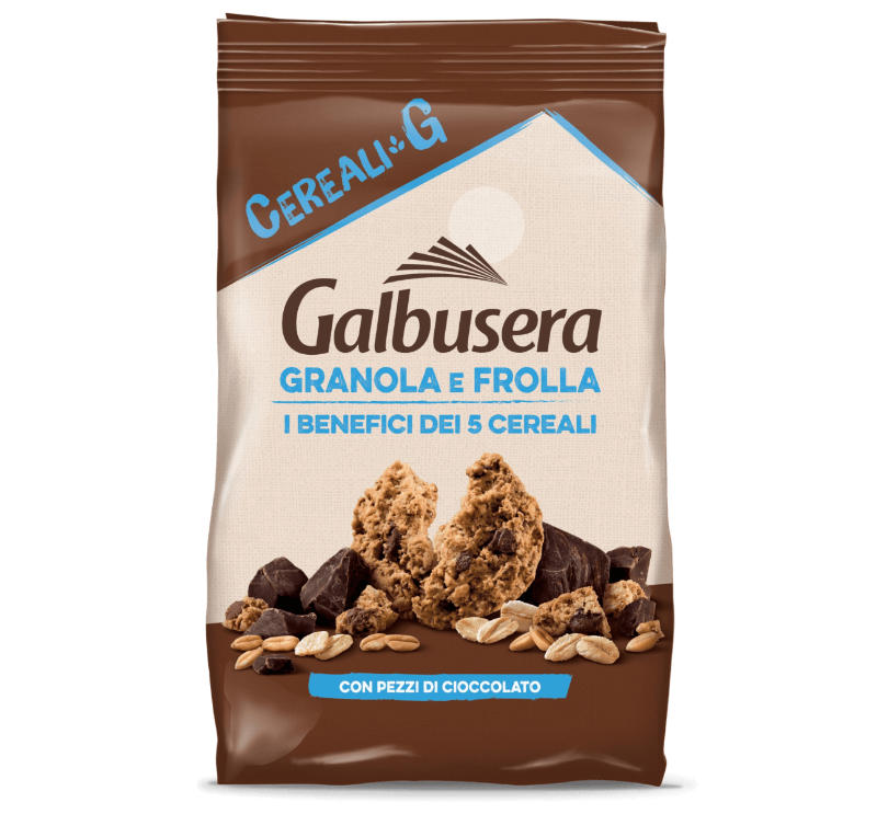 GALBUSERA BISCOTTI CEREALI G GRANOLA E FROLLA DROPS OF CHOCOLATE 300 GR (10 in a box)