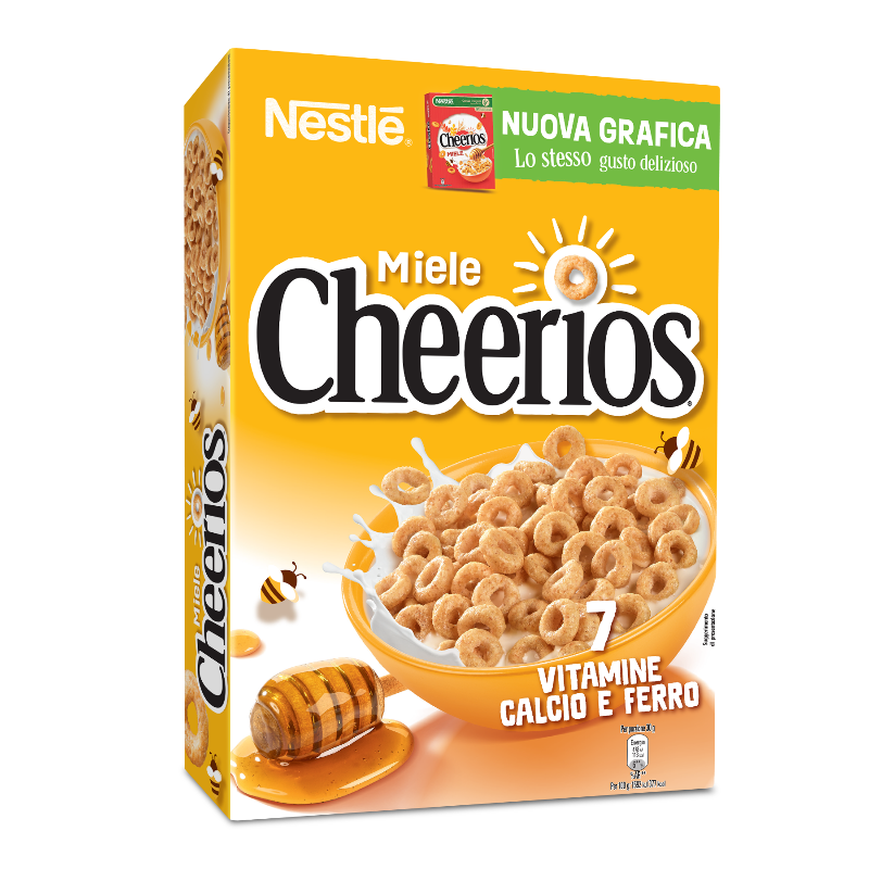 NESTLE' CHEERIOS CEREALS WHOLEMEAL HONEY 375 GR (14 in a box)