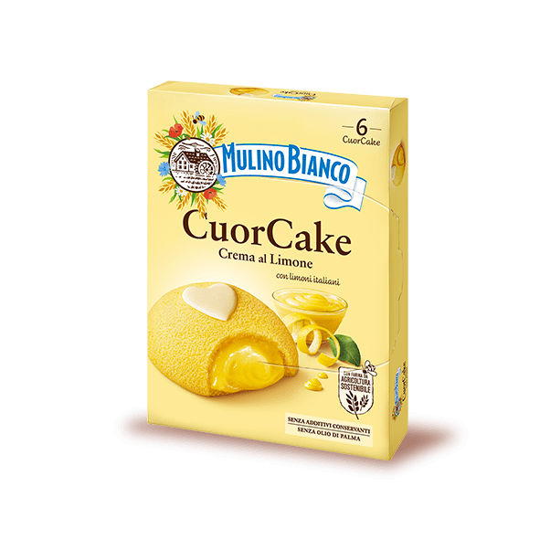 MULINO BIANCO SNACK CUORCAKE LEMON X6 210 GR (8 in a box)