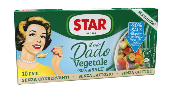 STAR BROTH CUBES VEGETABLE -30% SALT X10 100 GR (48 in a box)