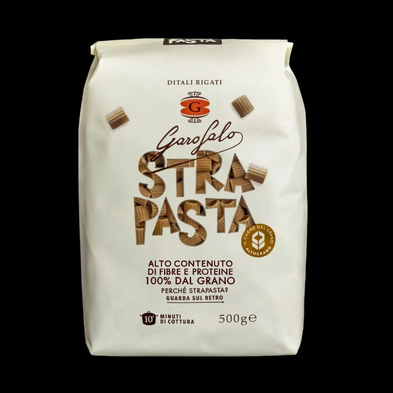 GAROFALO PASTA WHOLEMEAL PROTEIN STRAPASTA DITALI RIGATI 500 GR (16 IN A BOX)