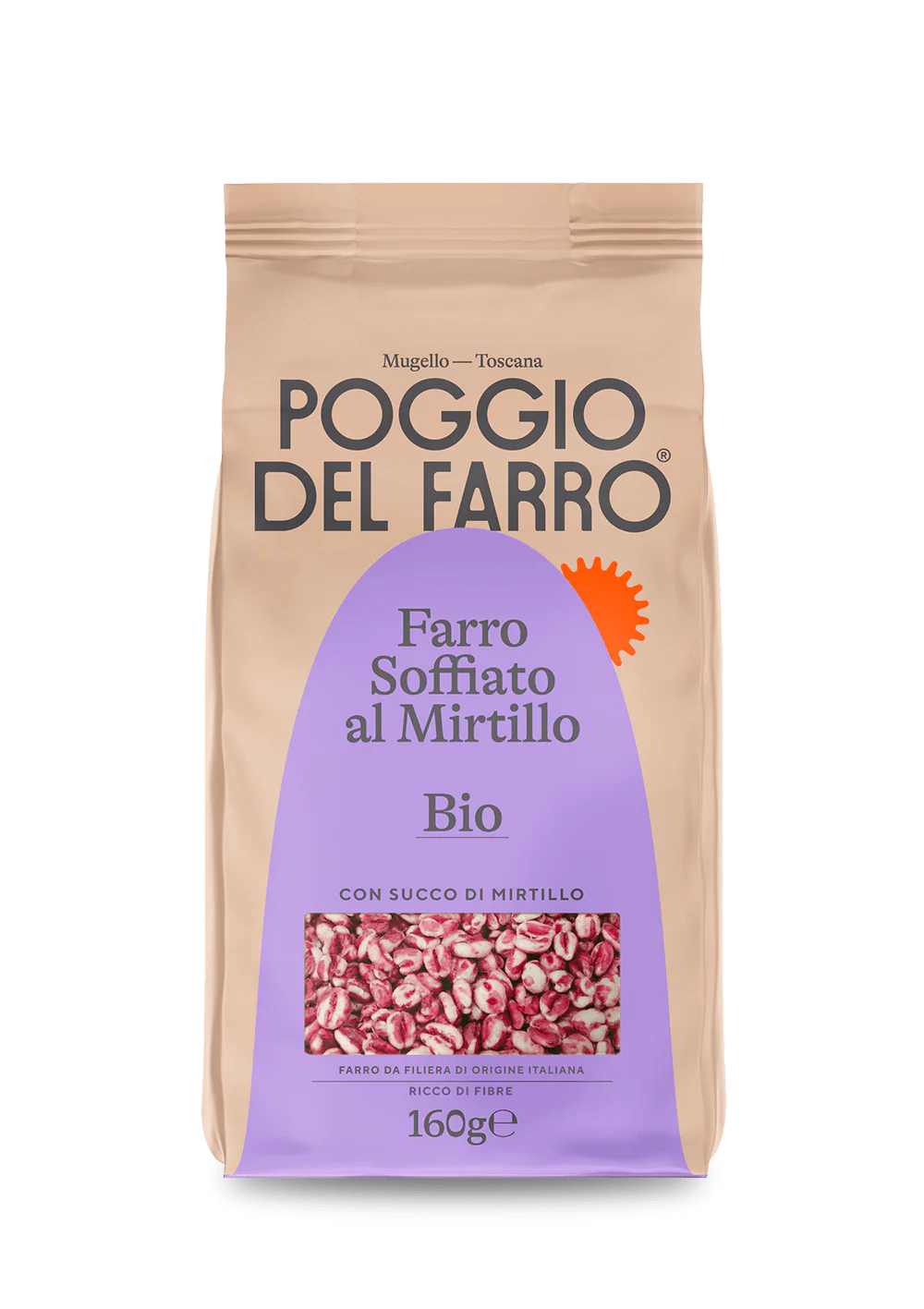 POGGIO DEL FARRO CEREALS PUFFED SPELT BLUEBERRY 160 GR (10 in a box)