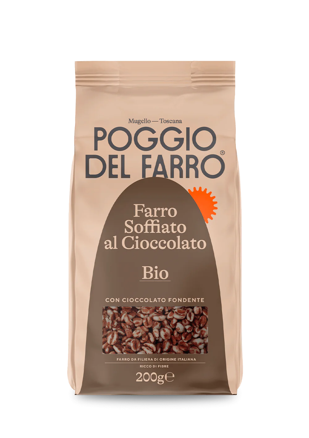 POGGIO DEL FARRO CEREALS PUFFED SPELT DARK CHOCOLATE 200 GR (10 in a box)