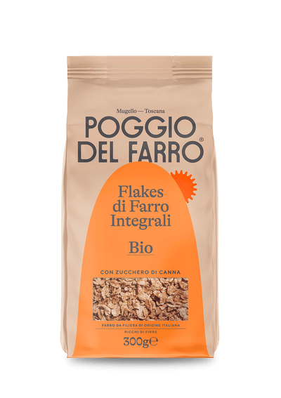 POGGIO DEL FARRO CEREALS WHOLEMEAL FLAKES OF SPELT 300 GR (10 in a box)