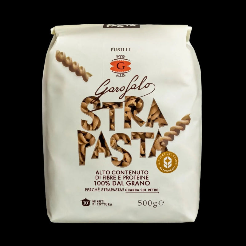 GAROFALO PASTA WHOLEMEAL PROTEIN STRAPASTA FUSILLI 500 GR (16 IN A BOX)