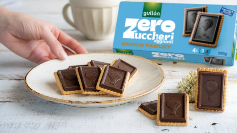 GULLON BISCOTTI ZERO ZUCCHERI CHOCO TABLET DARK CHOCOLATE 150 GR (12 in a box)