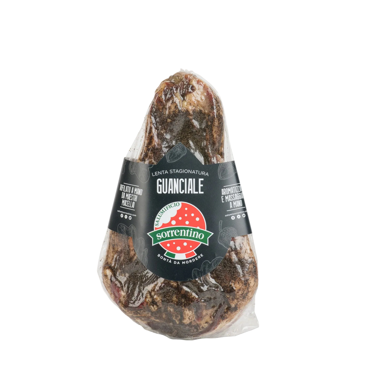 SALUMIFICIO SORRENTINO GUANCIALE PEPPERED £12.99 AL KG (APPROX. 2.5 KG) PROMO £11.55