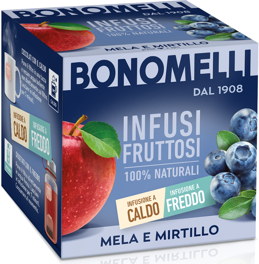 BONOMELLI INFUSION FRUITS APPLE AND BLUEBERRY 24 GR (12 in a box)