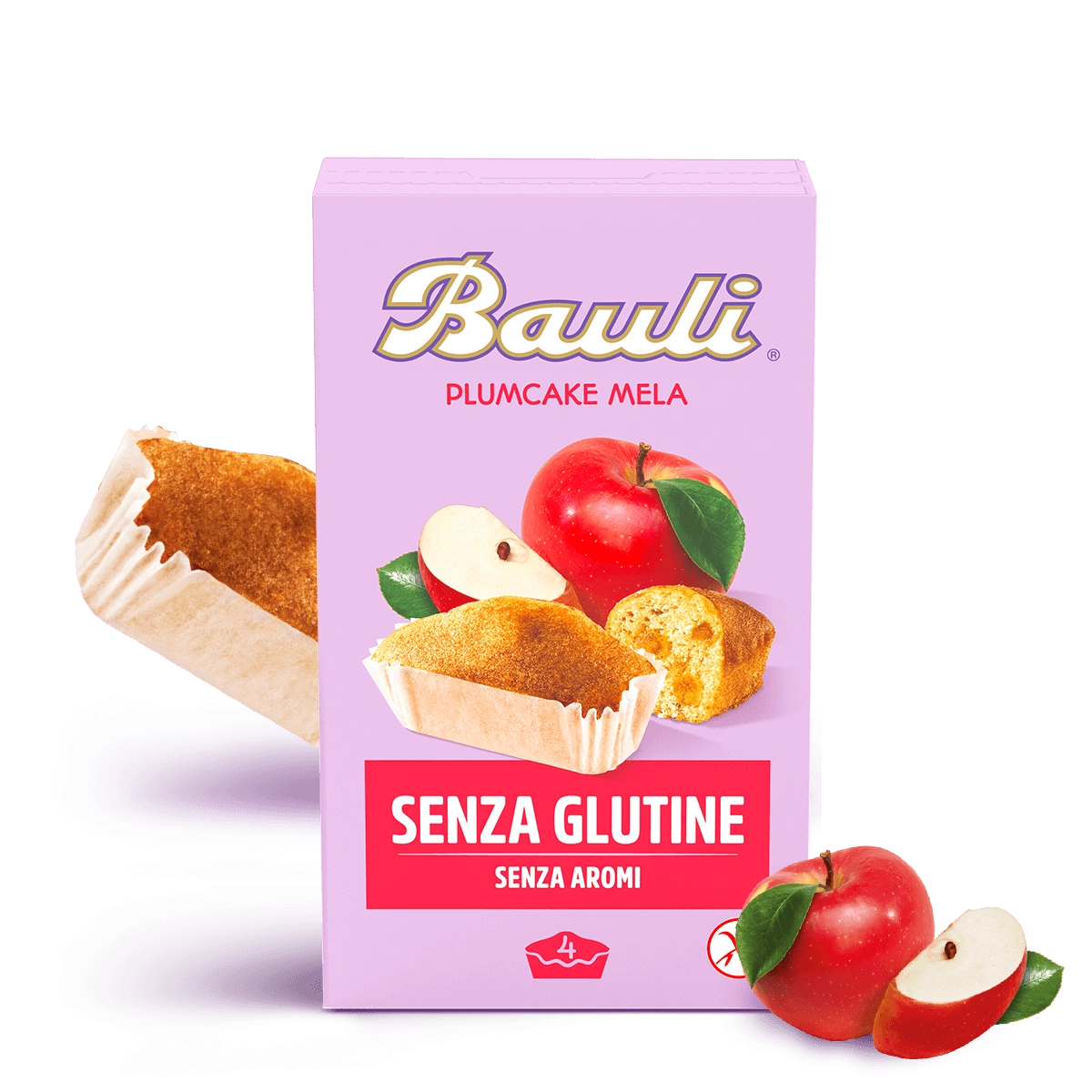 BAULI PLUMCAKE APPLE GLUTEN FREE X4 132 GR (8 in a box)