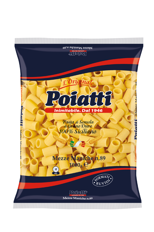 POIATTI PASTA DI SEMOLA MEZZE MANICHE N.89 1 KG (12 in a box)