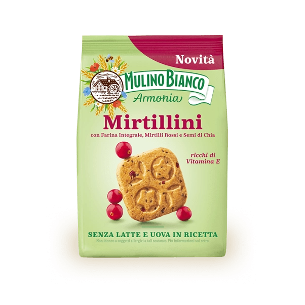 MULINO BIANCO ARMONIA BISCOTTI WHOLEMEAL MIRTILLINI 270 GR (10 in a box)