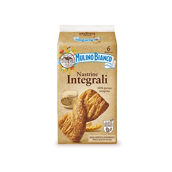 MULINO BIANCO SNACK WHOLEMEAL NASTRINE X6 240 GR (12 in a box)