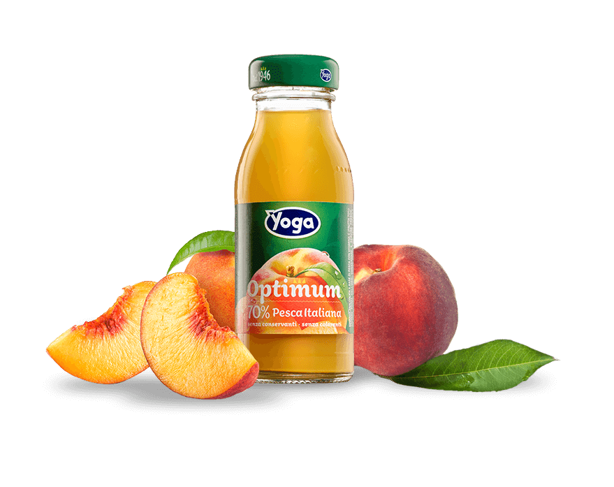 YOGA OPTIMUM FRUIT JUICE PEACH GLASS 125 ML X6 (8 IN A BOX)