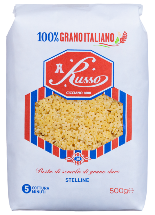 RUSSO PASTINA DI SEMOLA STELLINE 500 GR (20 in a box)