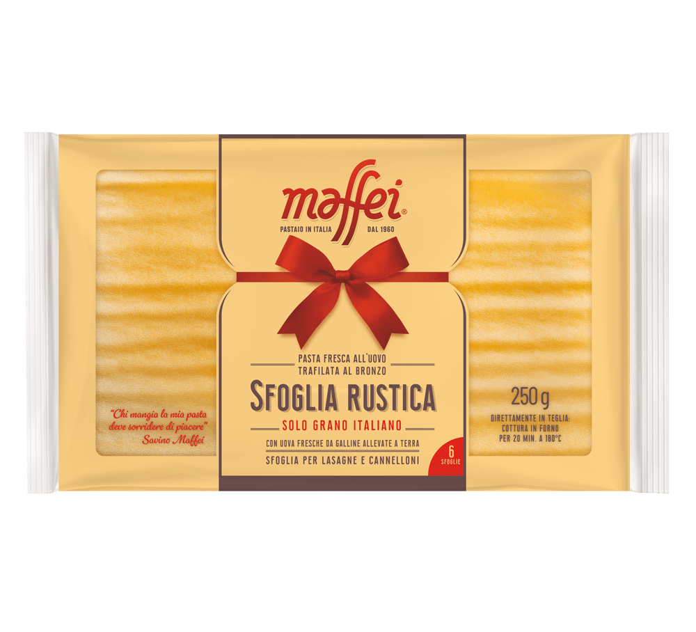 MAFFEI FRESH EGG PASTA SFOGLIA RUSTICA PER LASAGNA E CANNELLONI 250 GR (12 in a box)