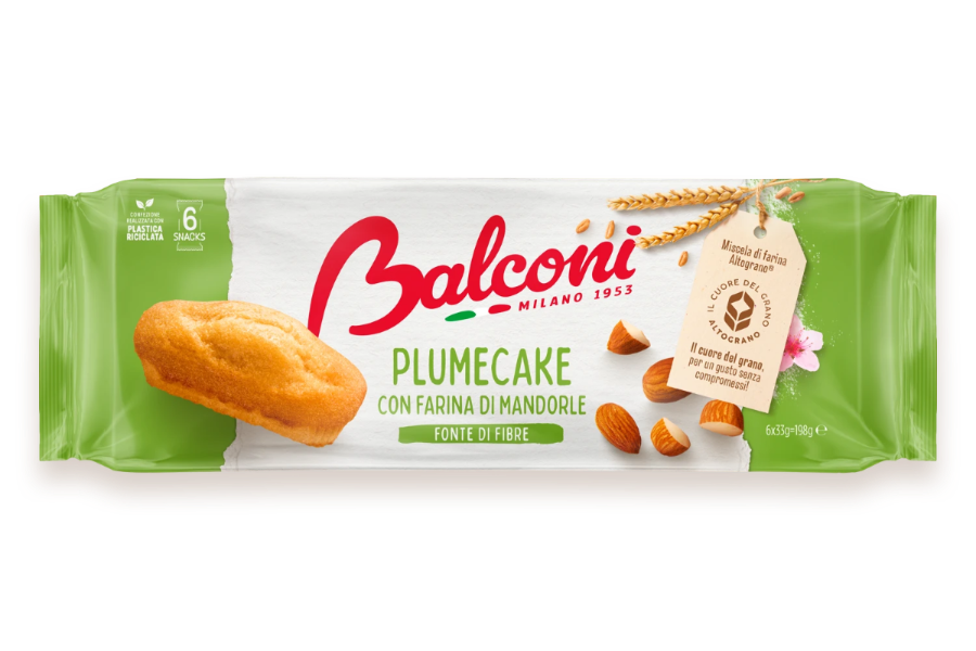 BALCONI PLUMCAKE ALMOND FLOURS X6 198 GR (12 in a box)