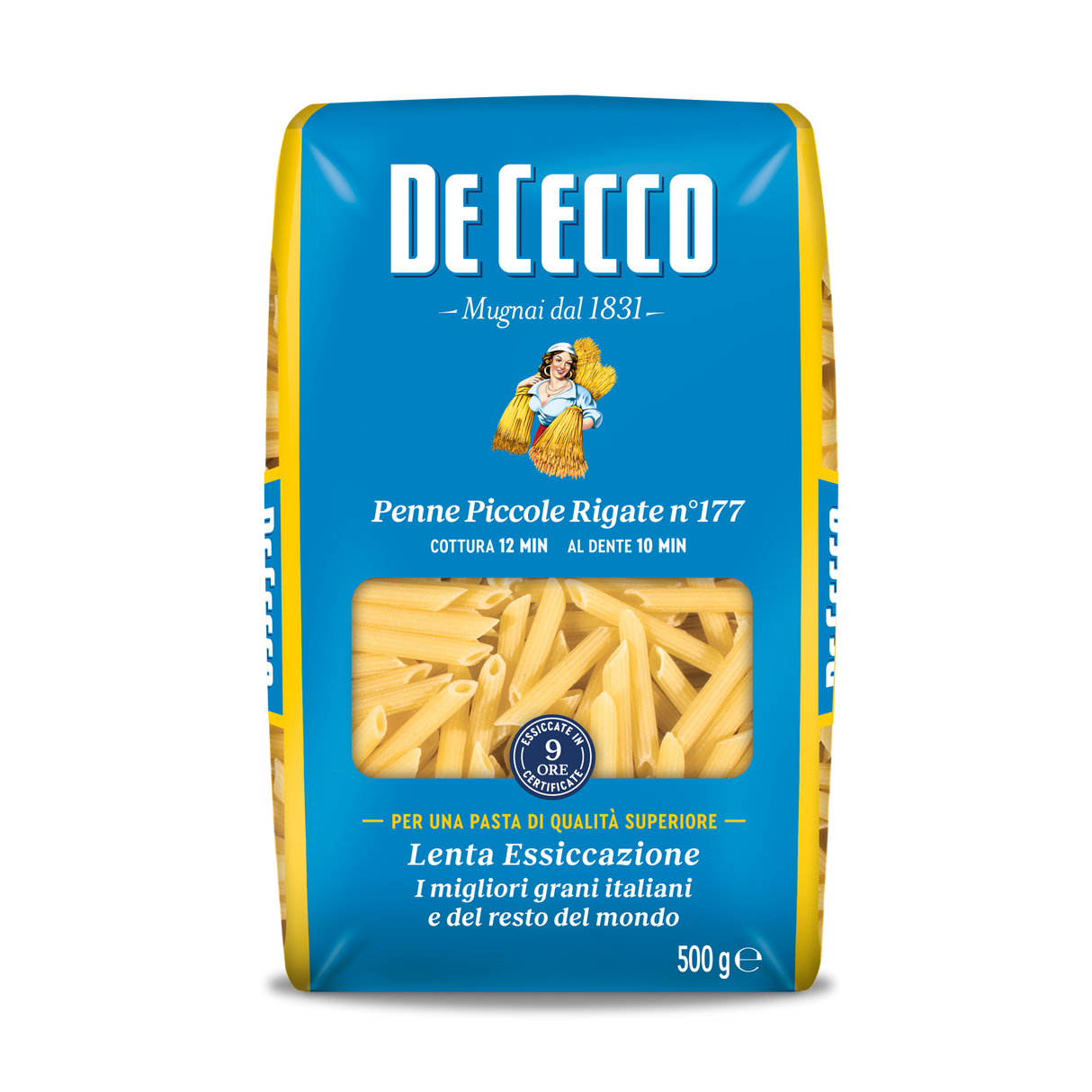 DE CECCO PASTA DI SEMOLA PENNE PICCOLE RIGATE N.177 500 GR (24 in a box)