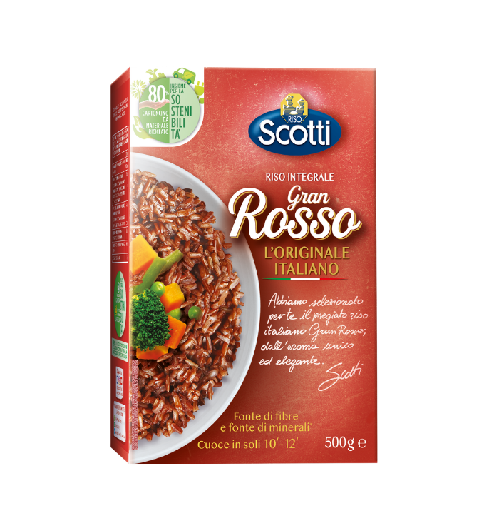 SCOTTI RICE WHOLEMEAL GRAN ROSSO INTEGRALE 500 GR (12 in a box)