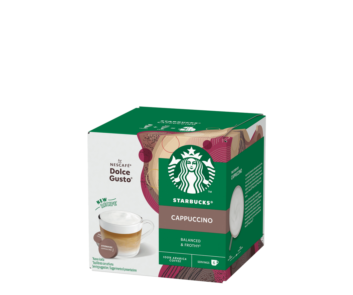 STARBUCKS COFFEE CAPSULES CAPPUCCINO X12 120 GR (3 in a box)
