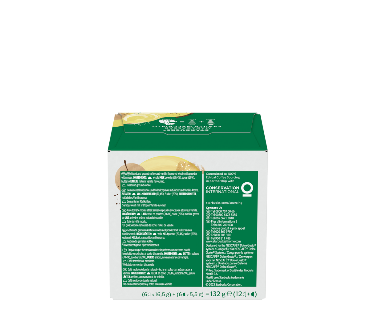 STARBUCKS COFFEE CAPSULES MADAGASCAR VANILLA MACCHIATO X12 120 GR (3 in a box)