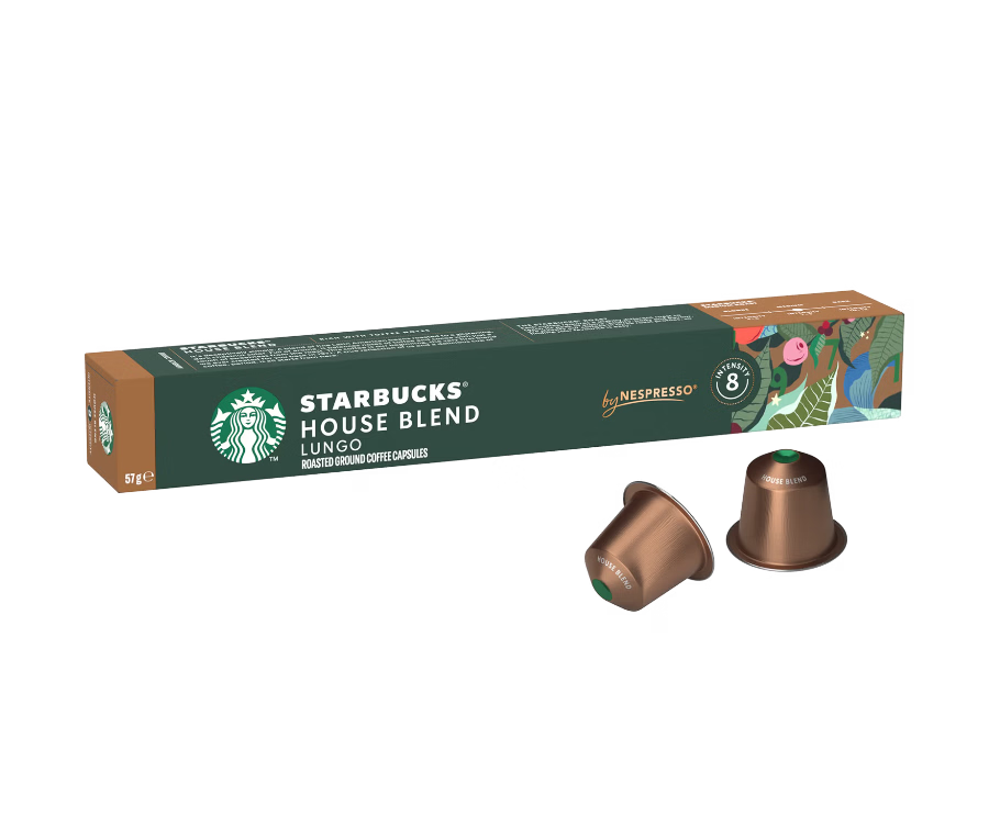 STARBUCKS COFFEE CAPSULES HOUSE BLEND LUNGO X10 57 GR (12 in a box)