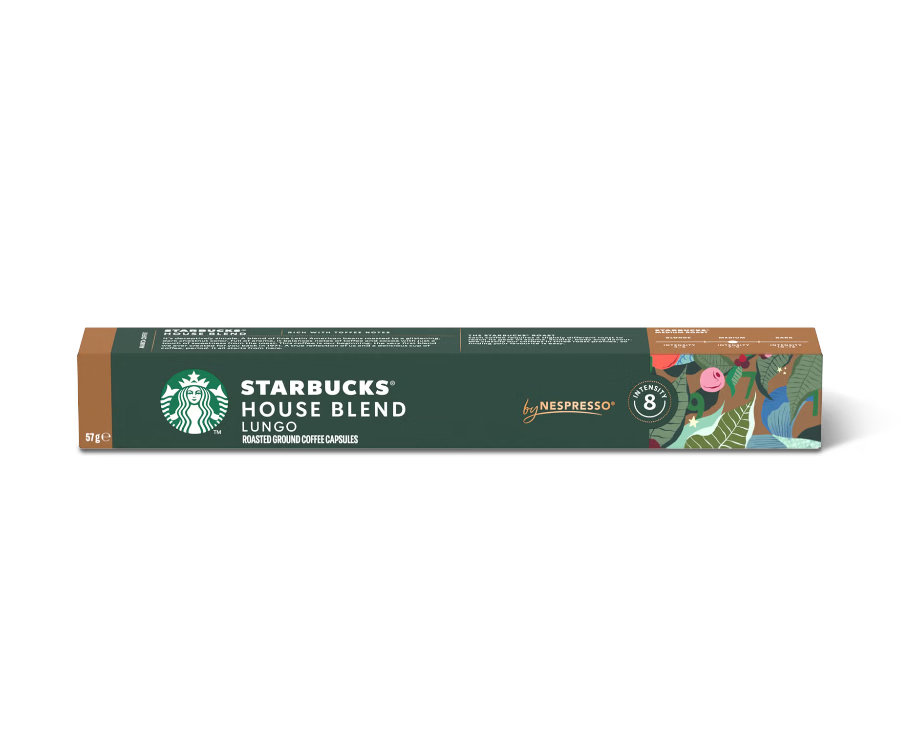 STARBUCKS COFFEE CAPSULES HOUSE BLEND LUNGO X10 57 GR (12 in a box)