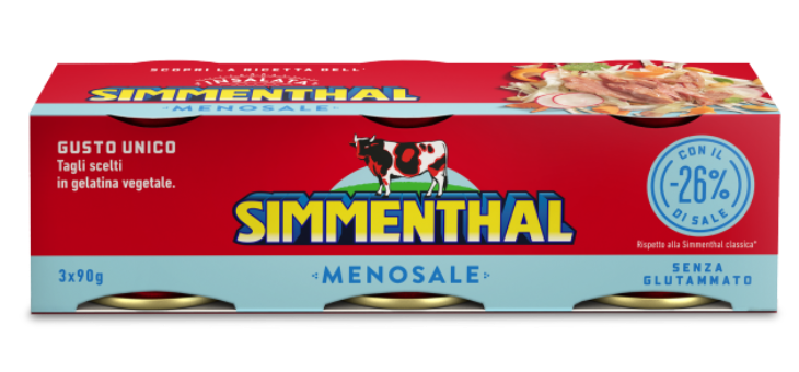 SIMMENTHAL CANNED MEAT MENOSALE 90 GR X3 270 GR (32 in a box)