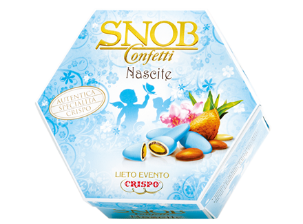 CRISPO CONFETTI SNOB BIRTH BLUE ALMOND 500 GR (6 in a box)