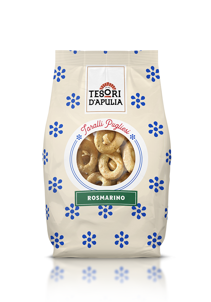 TESORI D'APULIA TARALLI ROSEMARY 400 GR (15 in a box)