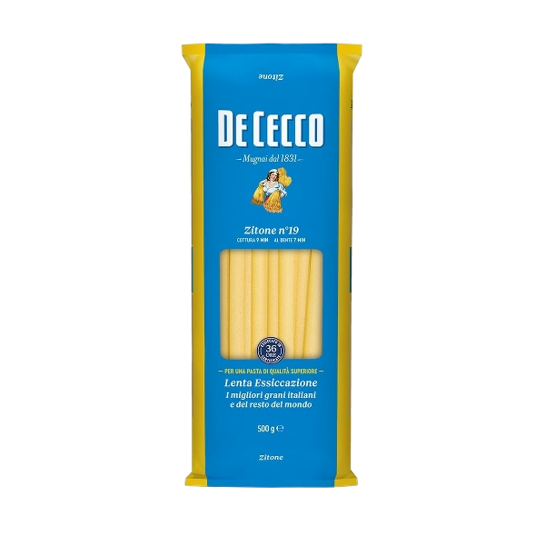 DE CECCO PASTA DI SEMOLA ZITONE N.19 500 GR (24 in a box)