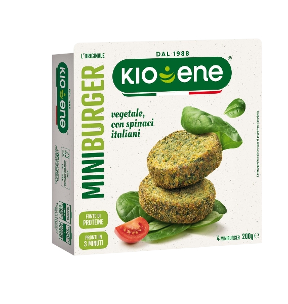 KIO ENE VEGETABLES MINI BURGER SPINACH X4 200 GR (6 in a box)